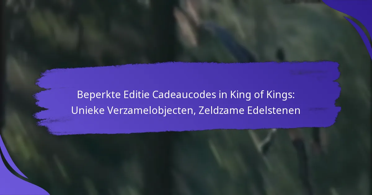 Beperkte Editie Cadeaucodes in King of Kings: Unieke Verzamelobjecten, Zeldzame Edelstenen