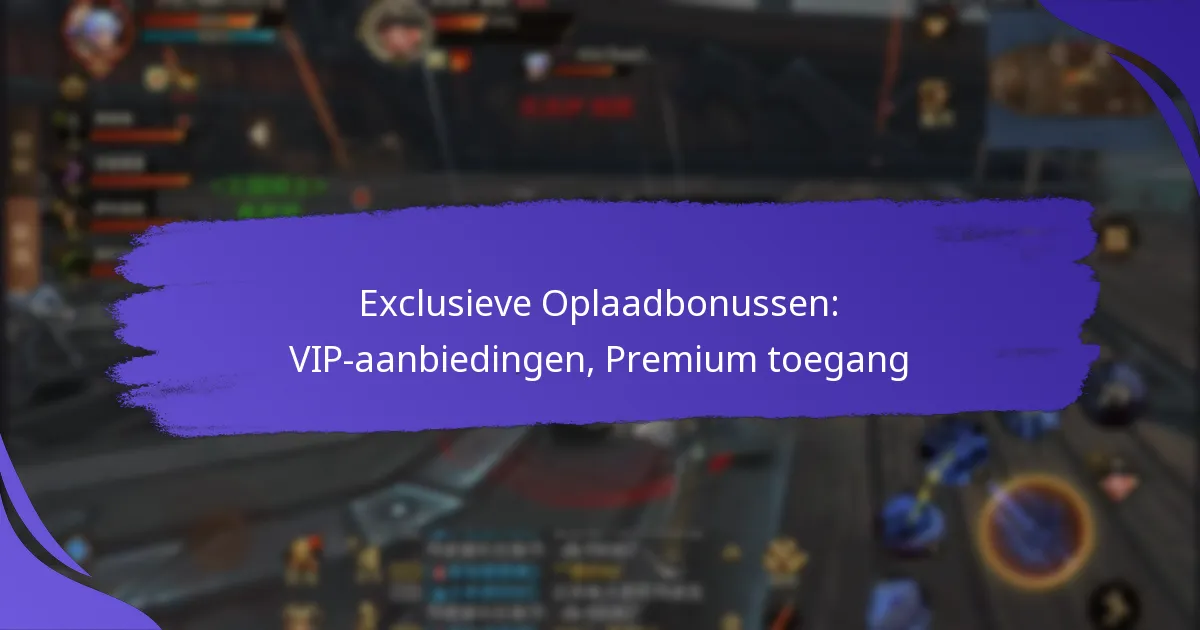 Exclusieve Oplaadbonussen: VIP-aanbiedingen, Premium toegang