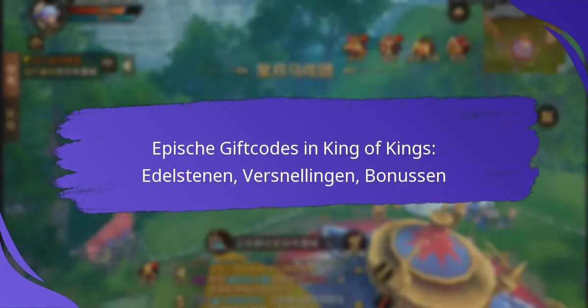 Epische Giftcodes in King of Kings: Edelstenen, Versnellingen, Bonussen