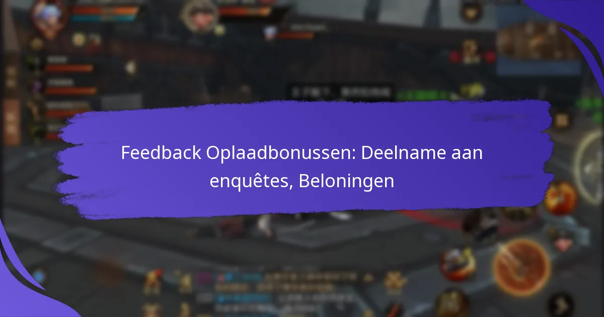 Feedback Oplaadbonussen: Deelname aan enquêtes, Beloningen