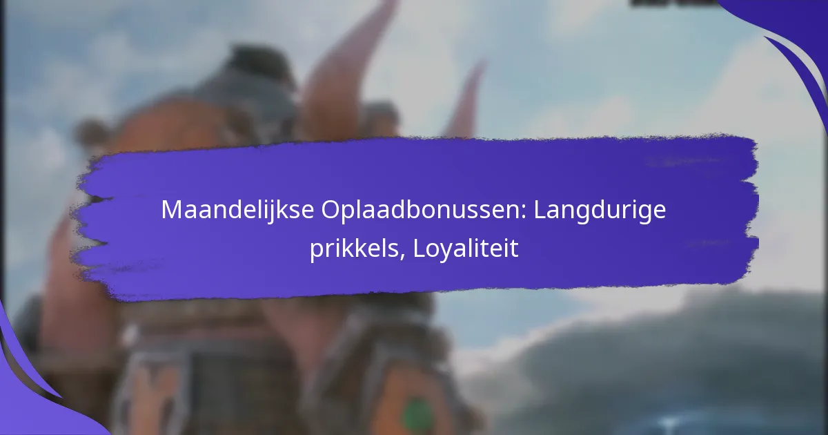 Maandelijkse Oplaadbonussen: Langdurige prikkels, Loyaliteit