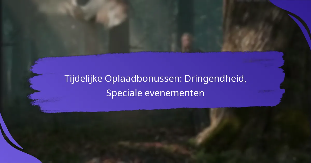 Tijdelijke Oplaadbonussen: Dringendheid, Speciale evenementen